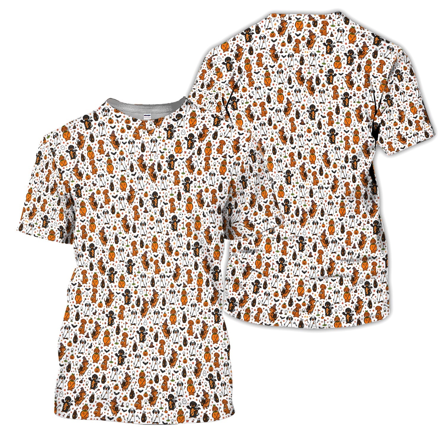 Halloween Dog Golf Polo Shirt for Women– Funny Spooky Golfer Pattern Polo