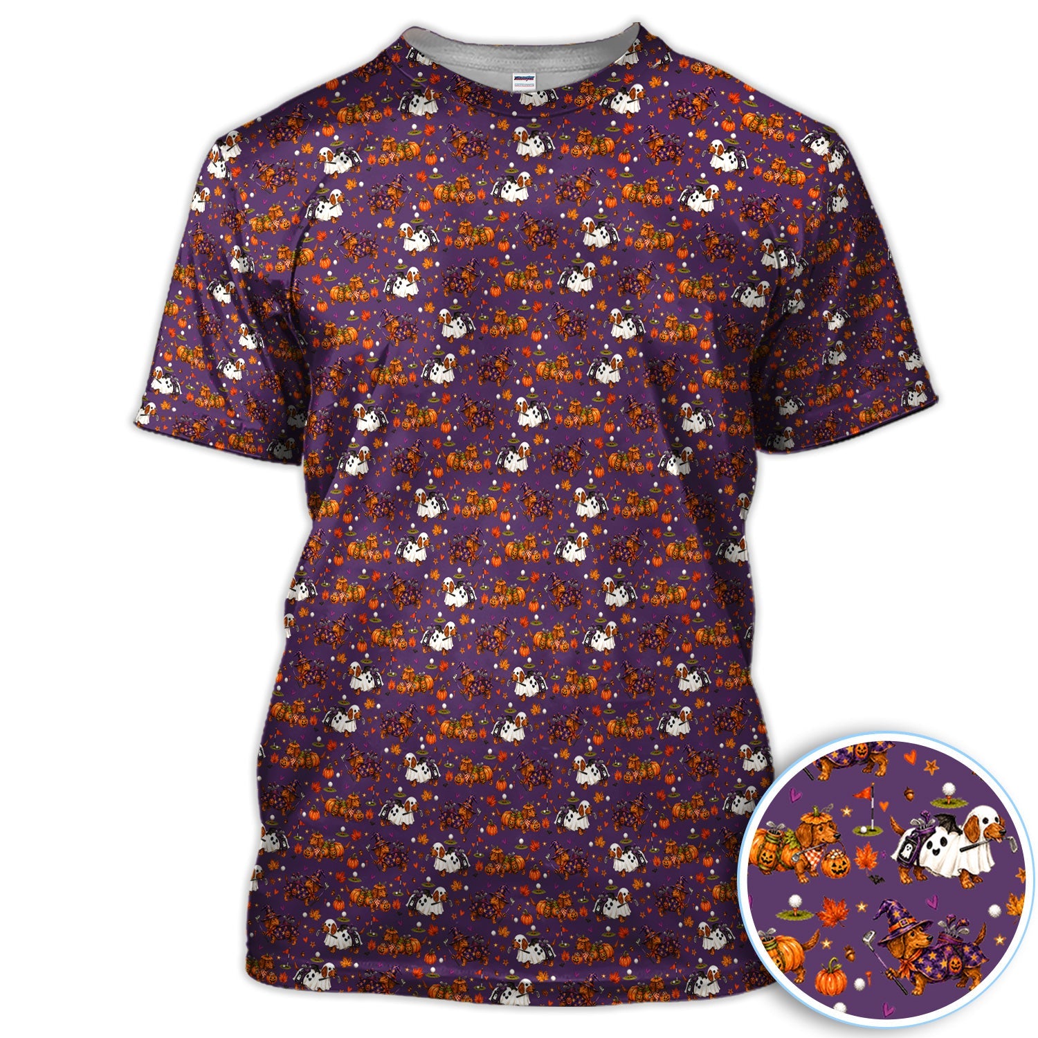Halloween Dachshund Golf Polo Shirt for Women – Funny Spooky Wiener Dog Golfer Polo
