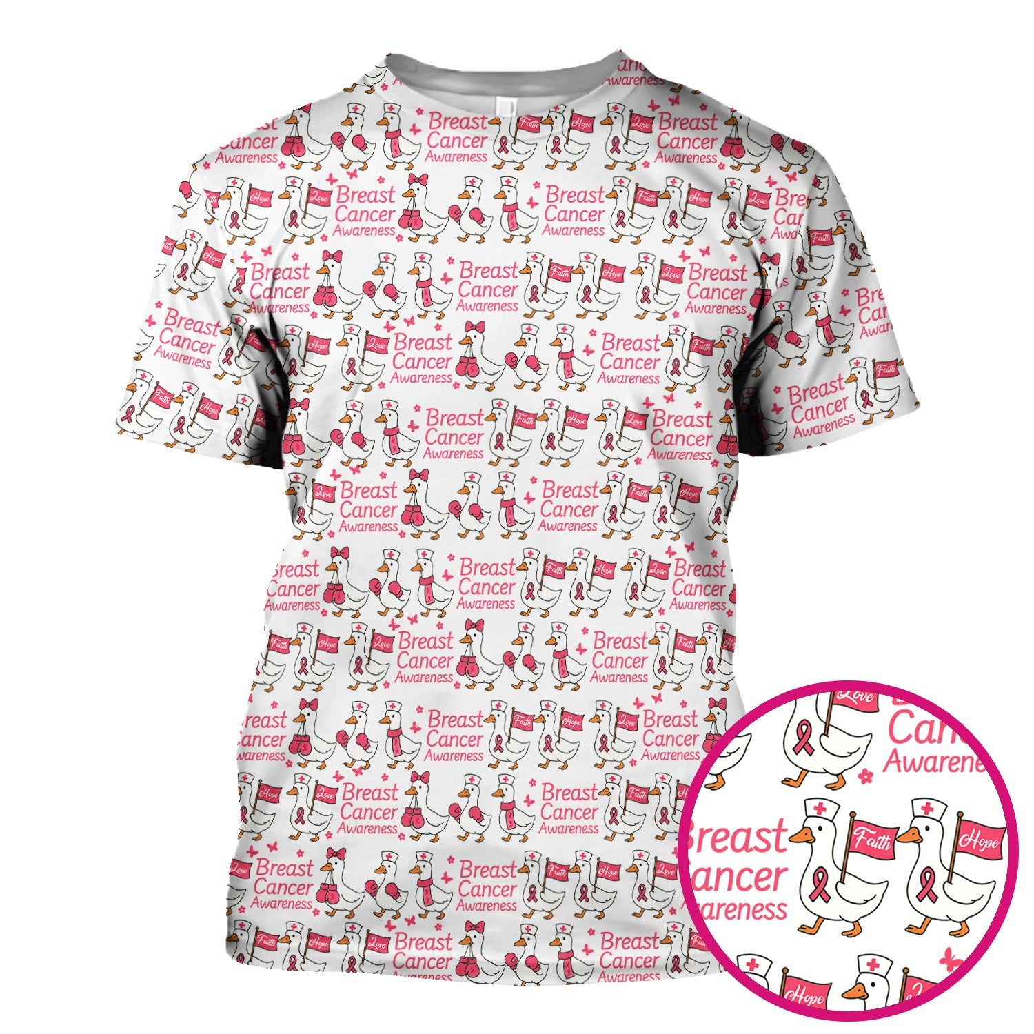 Pink Ribbon Breast Cancer Awareness Shirt - Funny Graphic Tee For Nurse - CNA RN LPN Gift