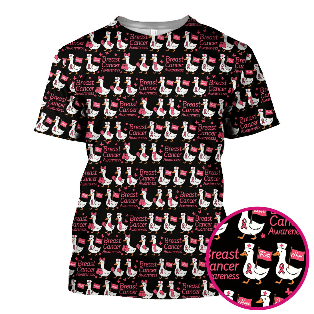 Pink Ribbon Breast Cancer Awareness Shirt - Funny Graphic Tee For Nurse - CNA RN LPN Gift