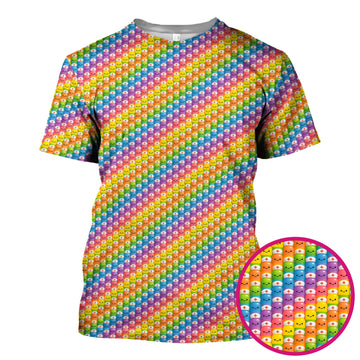 Cute Rainbow Nurse T-Shirt - Pill Cartoon with Syringe Graphic Design - Gift for RN CNA LPN or Nursing Student
