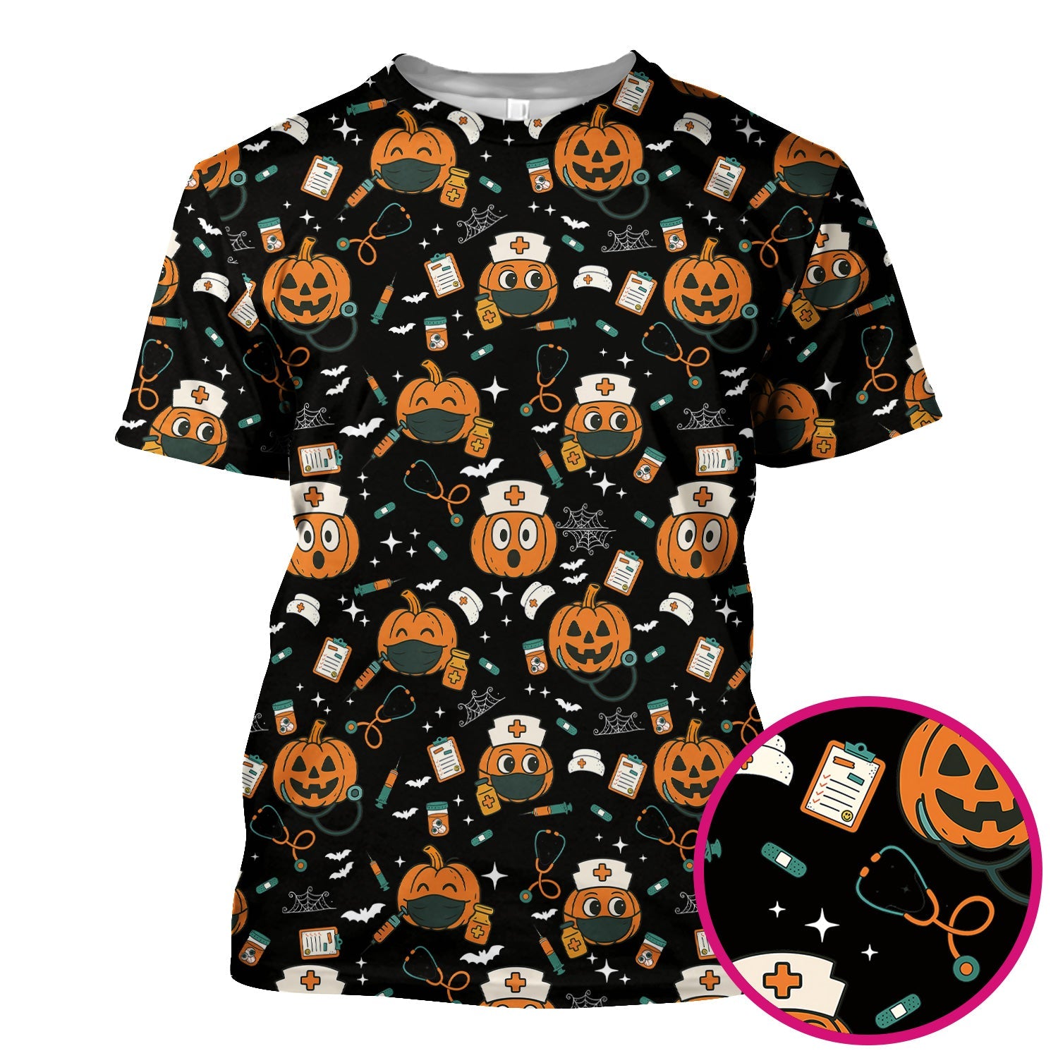 Pumpkin Halloween Nurse Shirt - Funny Holiday Tee For Women Nurses - Gift for CNA RN LPN