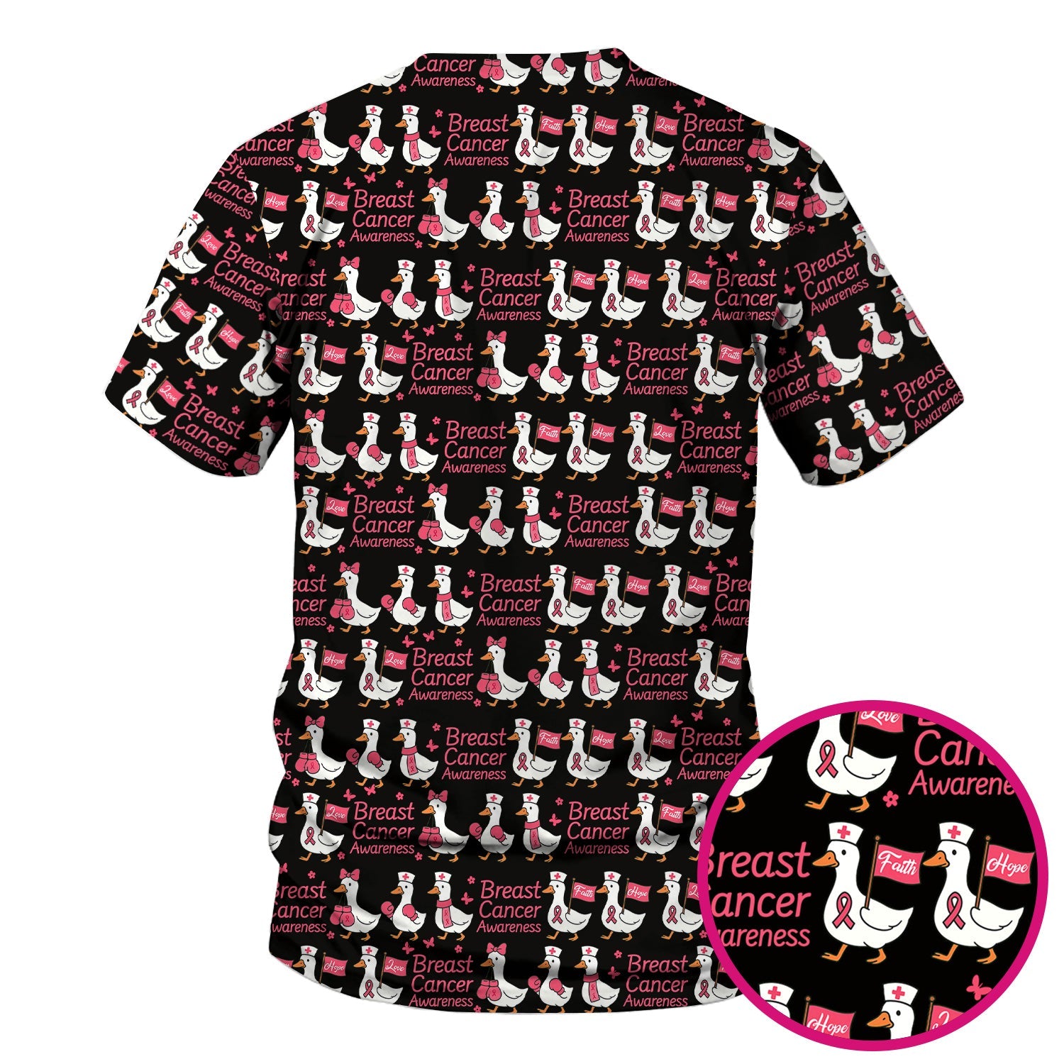 Pink Ribbon Breast Cancer Awareness Shirt - Funny Graphic Tee For Nurse - CNA RN LPN Gift
