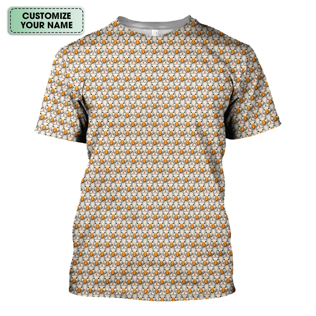 Funny Nurse Shirt With Duck Pattern - Cartoon Animal Nursing Design  - Gift for Healthcare Workers RN LPN