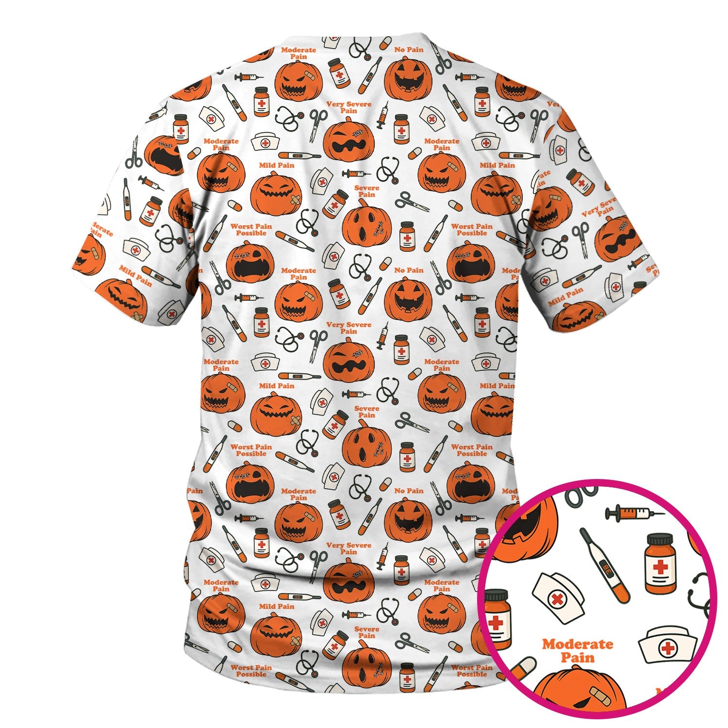 Pumpkin Pain Scale Shirt for Nurse - Halloween Nurse Medical Graphic Tee - Spooky Gift for RN LPN CNA