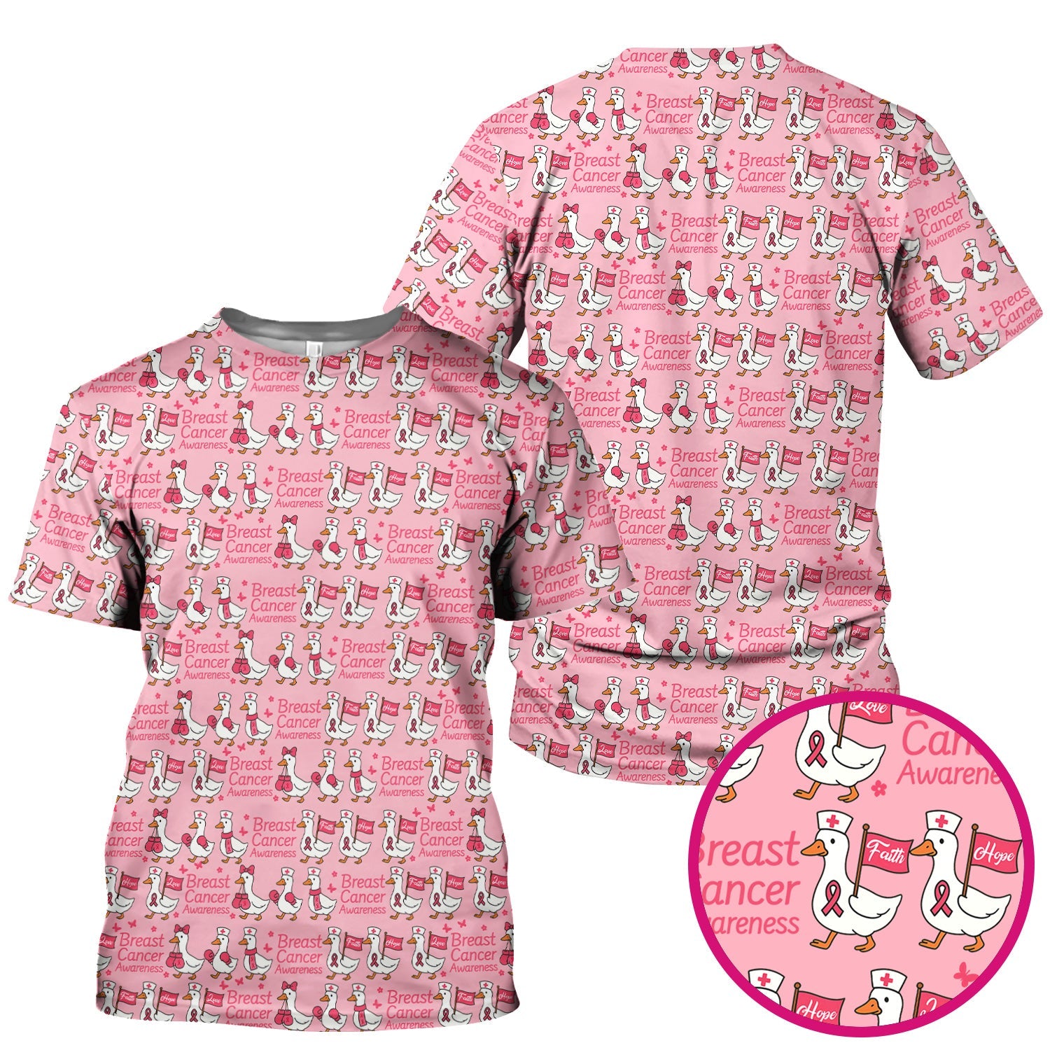 Pink Ribbon Breast Cancer Awareness Shirt - Funny Graphic Tee For Nurse - CNA RN LPN Gift