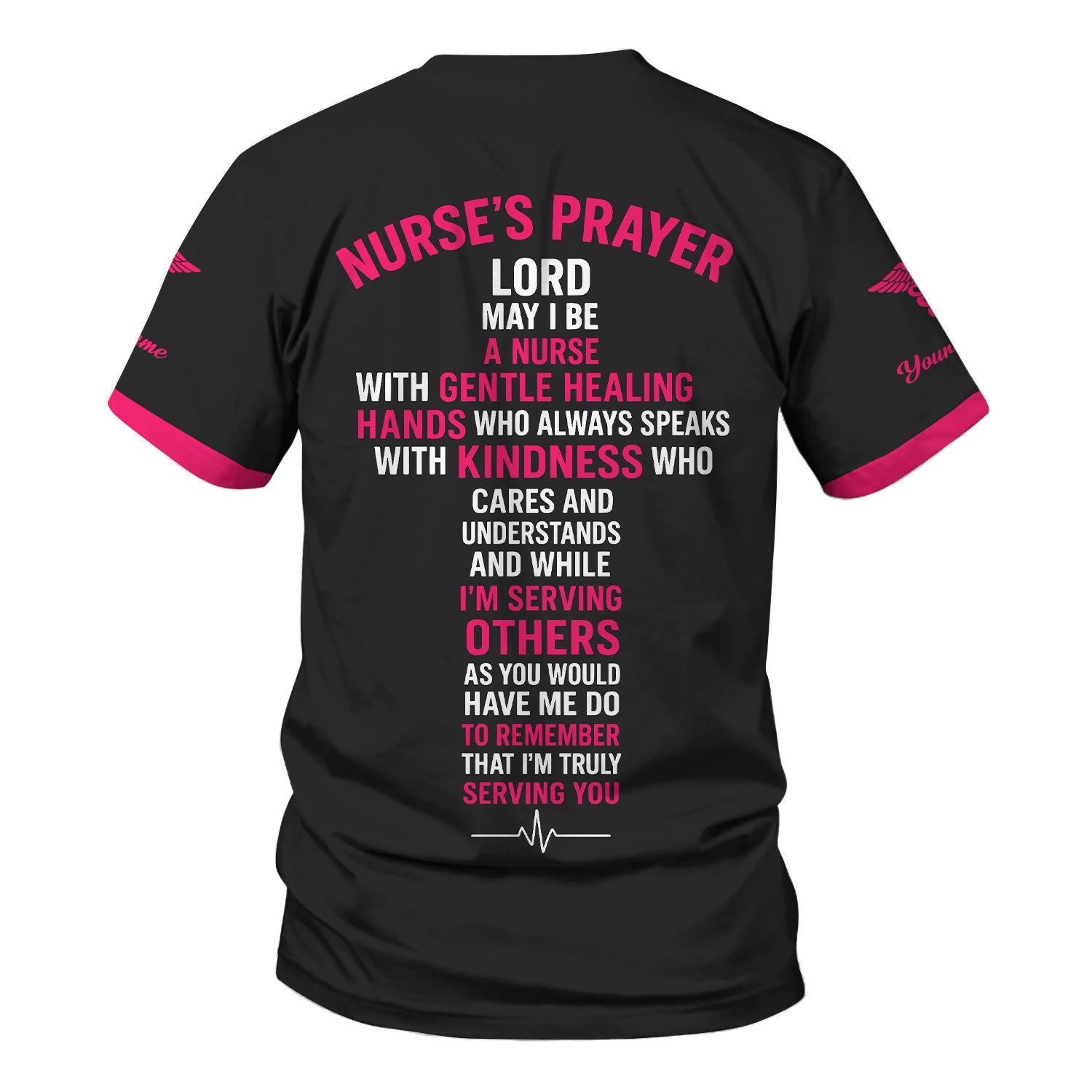 Personalized Christian Nurse Shirt - Nurses Prayer with Cross & Stethoscope Design - RN LPN CNA Healthcare Workers Gift
