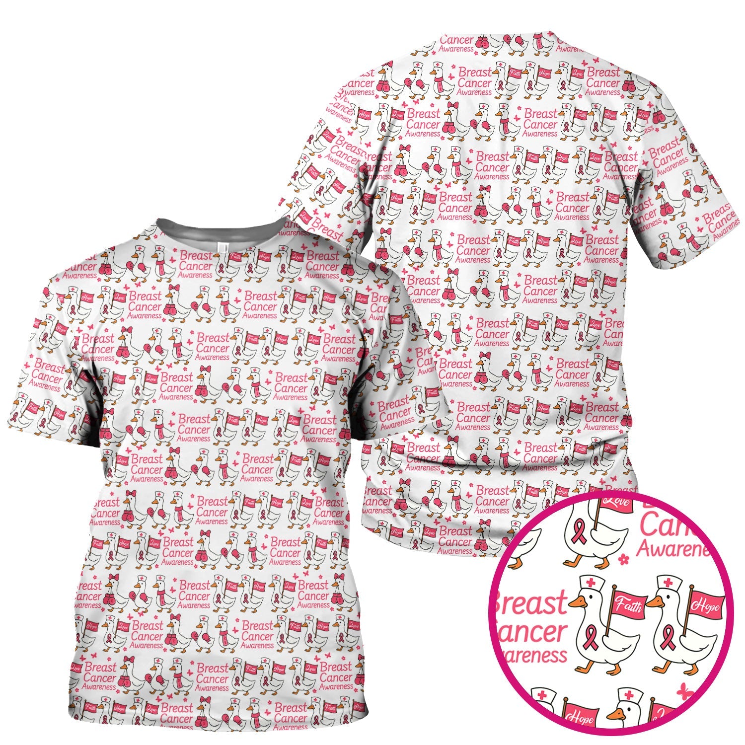 Pink Ribbon Breast Cancer Awareness Shirt - Funny Graphic Tee For Nurse - CNA RN LPN Gift