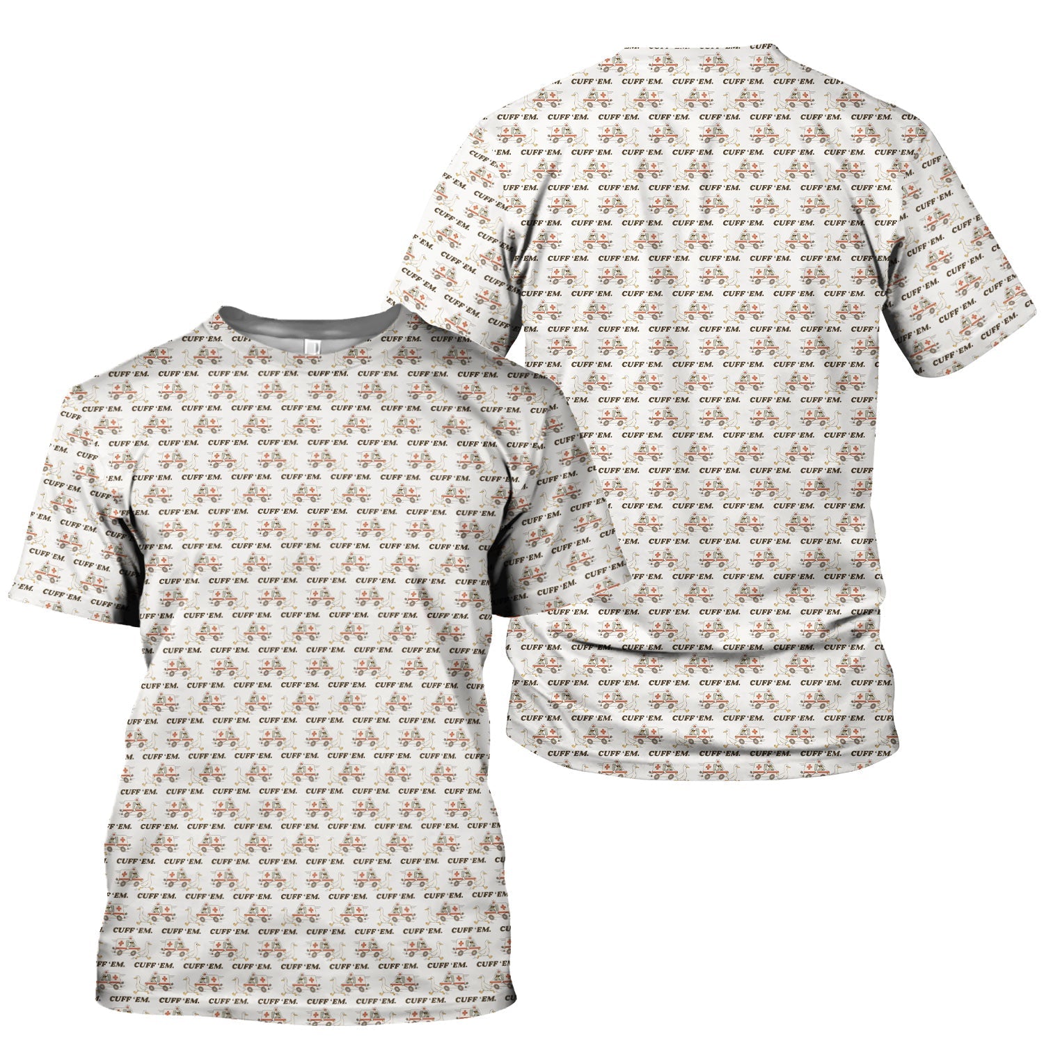 Funny ER Nurse Shirt - Cute Goose & Ambulance Pattern Graphic Design - Gift for Women RN LPN & Medical Students