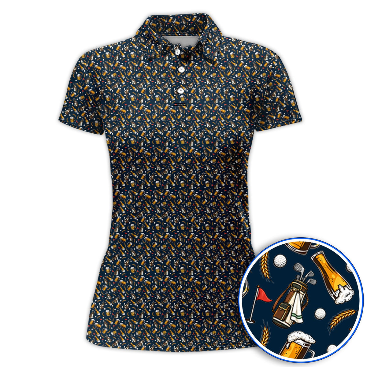 Pattern Golf And Beer Polos, Funny Golf Shirt, Golf Shirts For Golfer