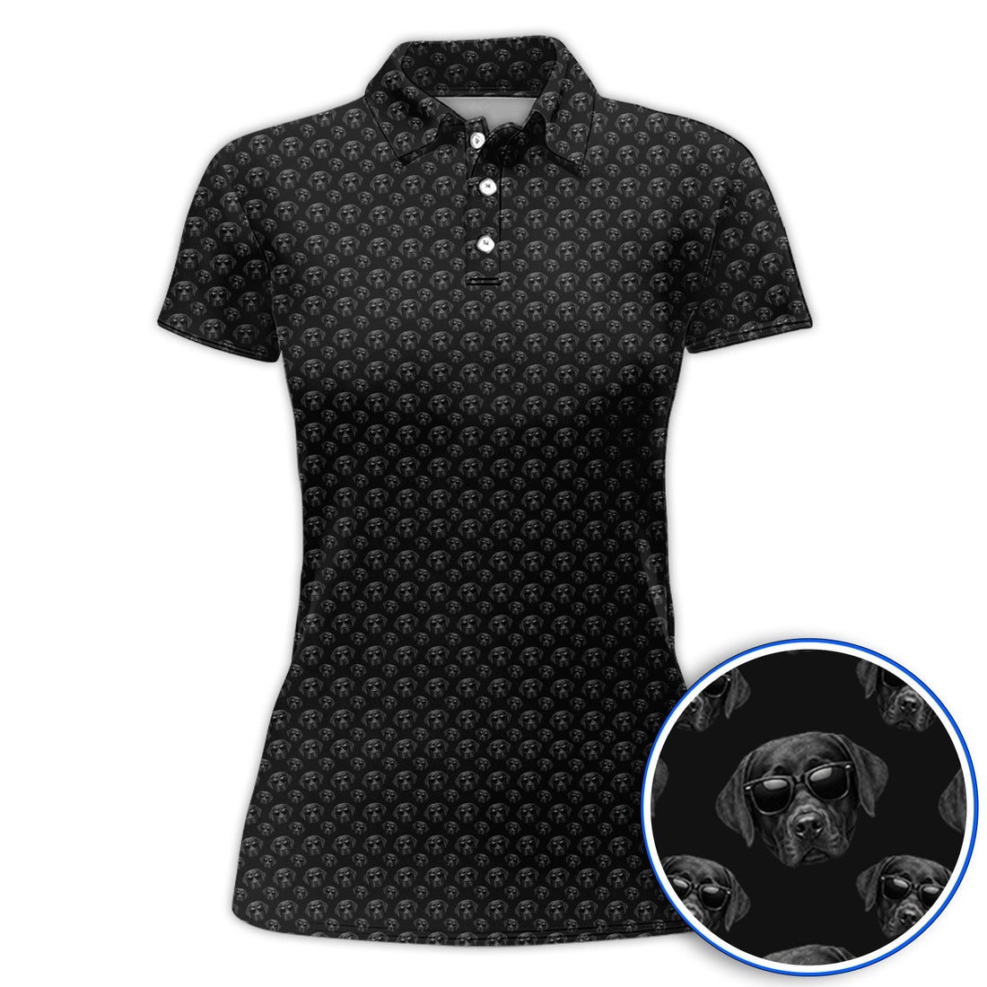 Labrador Retriever Golf Shirt, Black Lab Sunglasses Pattern Polos, Funny Golf Gift For Dog Lover
