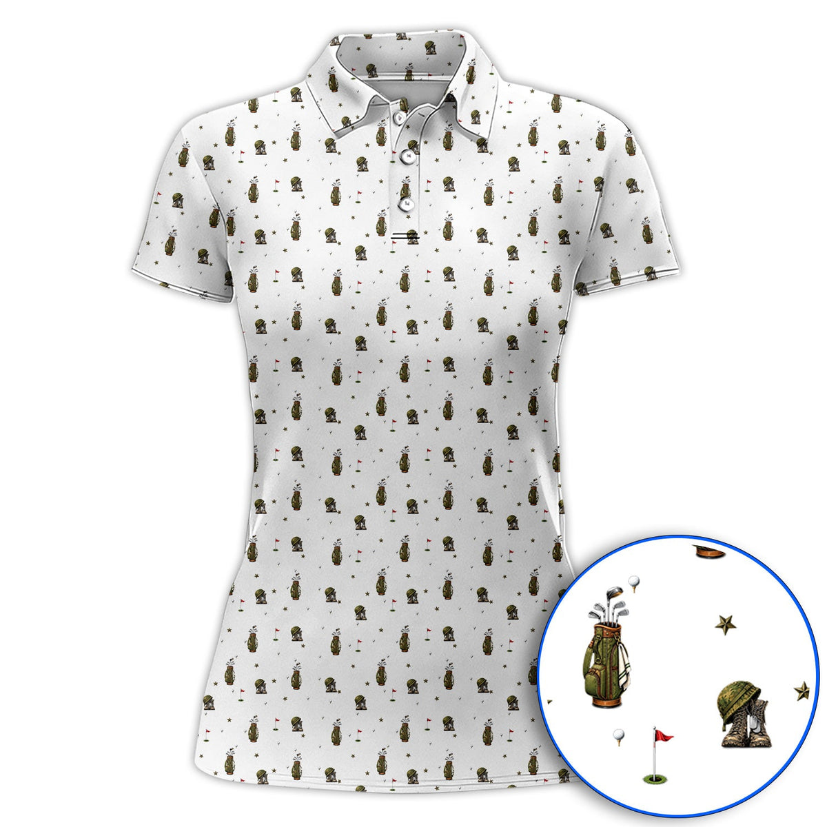 Veteran Golf Polos, Military Army Pattern Golf Shirt, Patriotic Veteran Golf Gift For Golfers