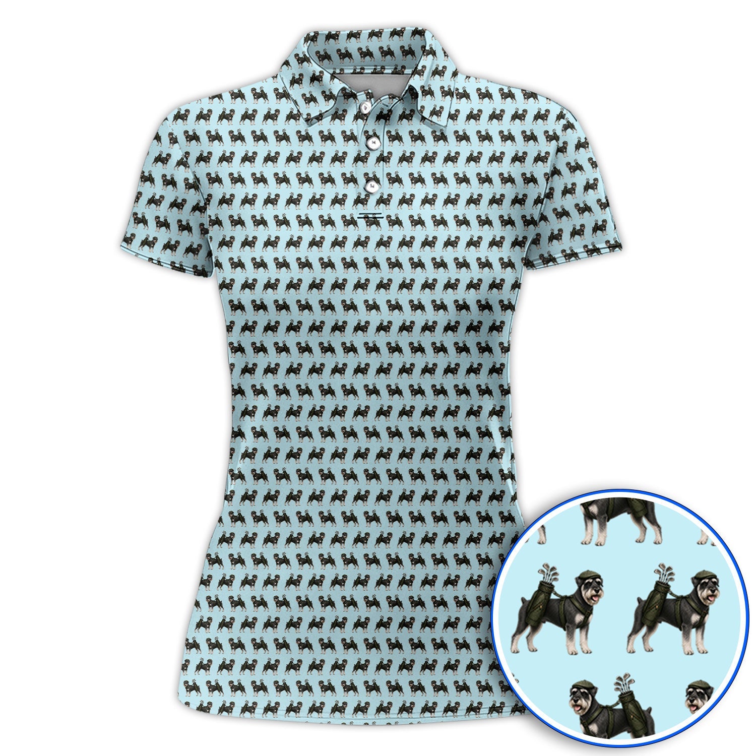 Miniature Schnauzer Golf Cart Shirt, Funny Golf Schnauzer Pattern Golf Polos, Gift For Golf Lovers
