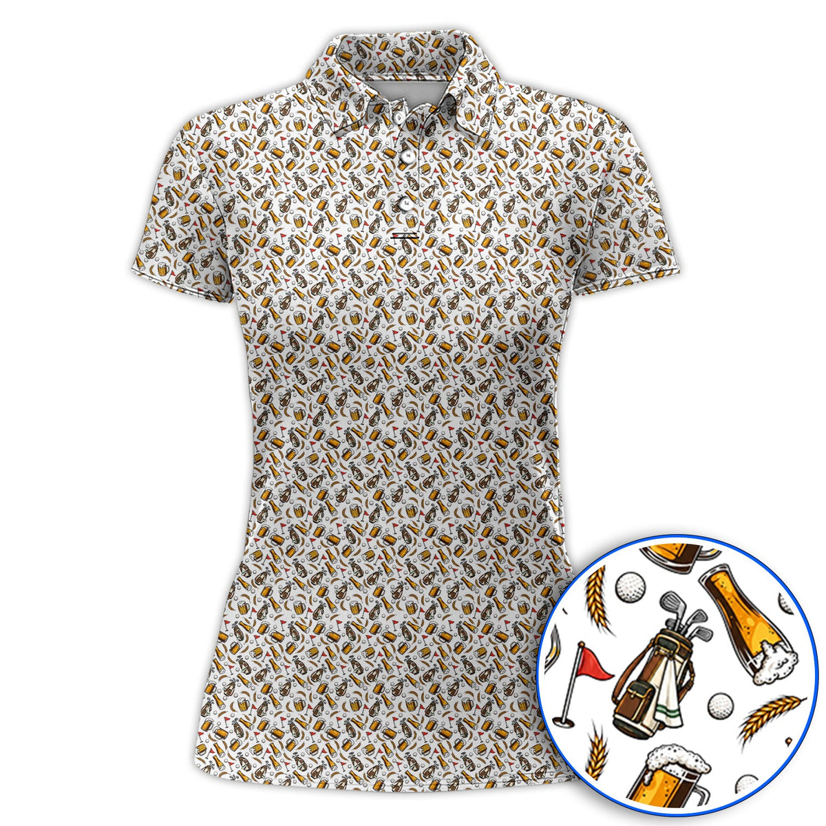 Pattern Golf And Beer Polos, Funny Golf Shirt, Golf Shirts For Golfer