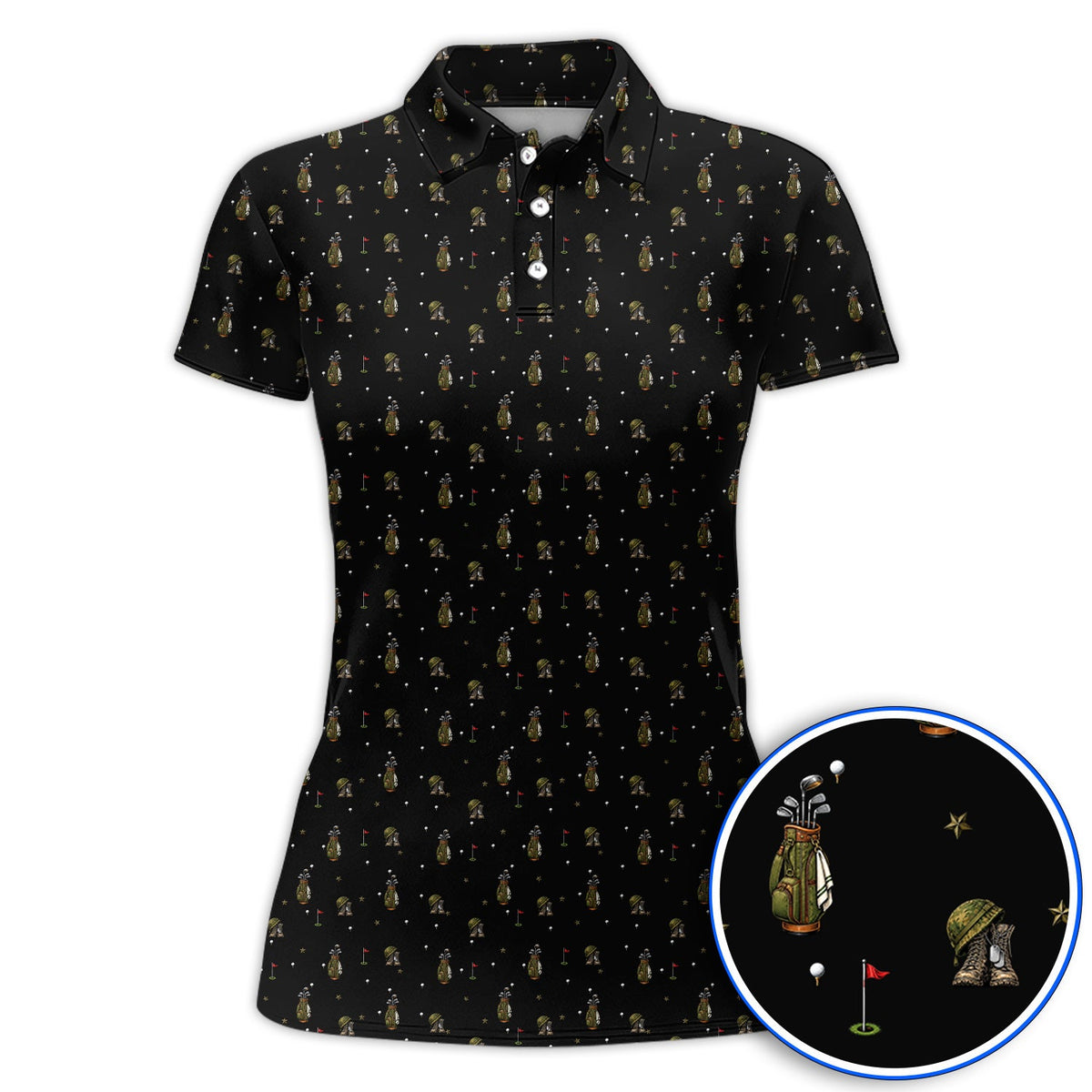 Veteran Golf Polos, Military Army Pattern Golf Shirt, Patriotic Veteran Golf Gift For Golfers