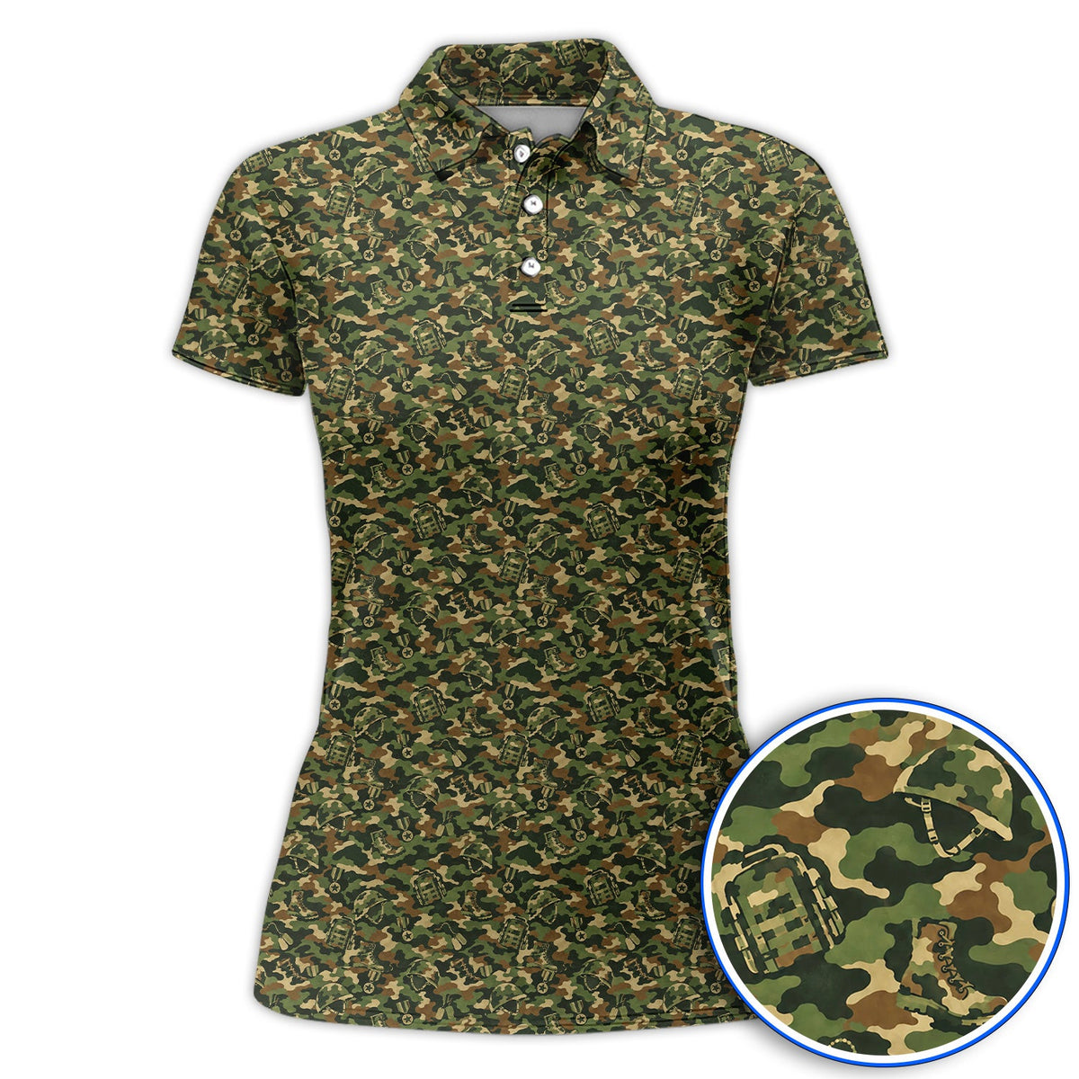 Veteran Camo Golf Shirt, Army Camouflage Golf Polos, Golf Gift For Golfers