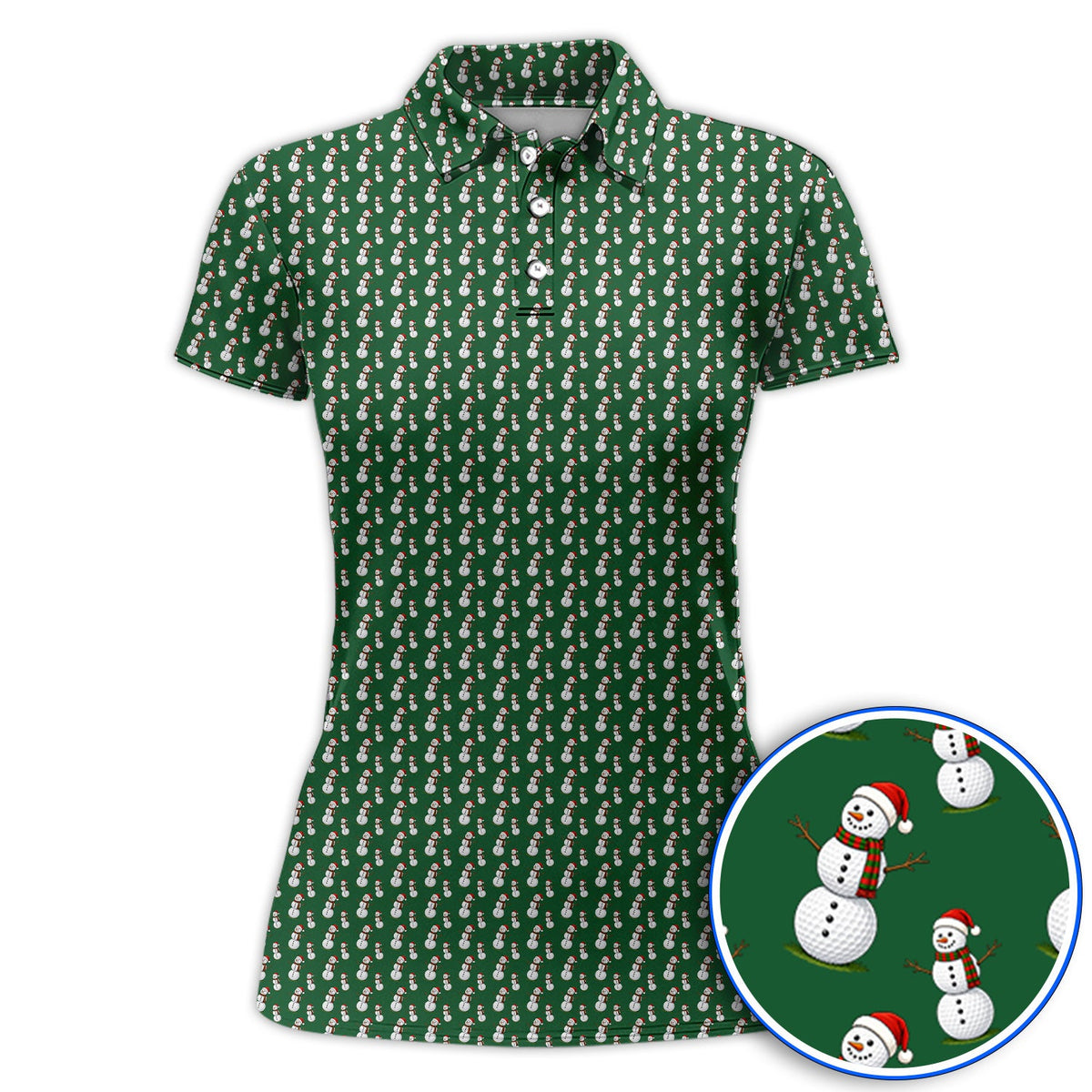 Snowman Christmas Golf Polos, Funny Xmas Golf Shirt, Golf Gift for Golfer