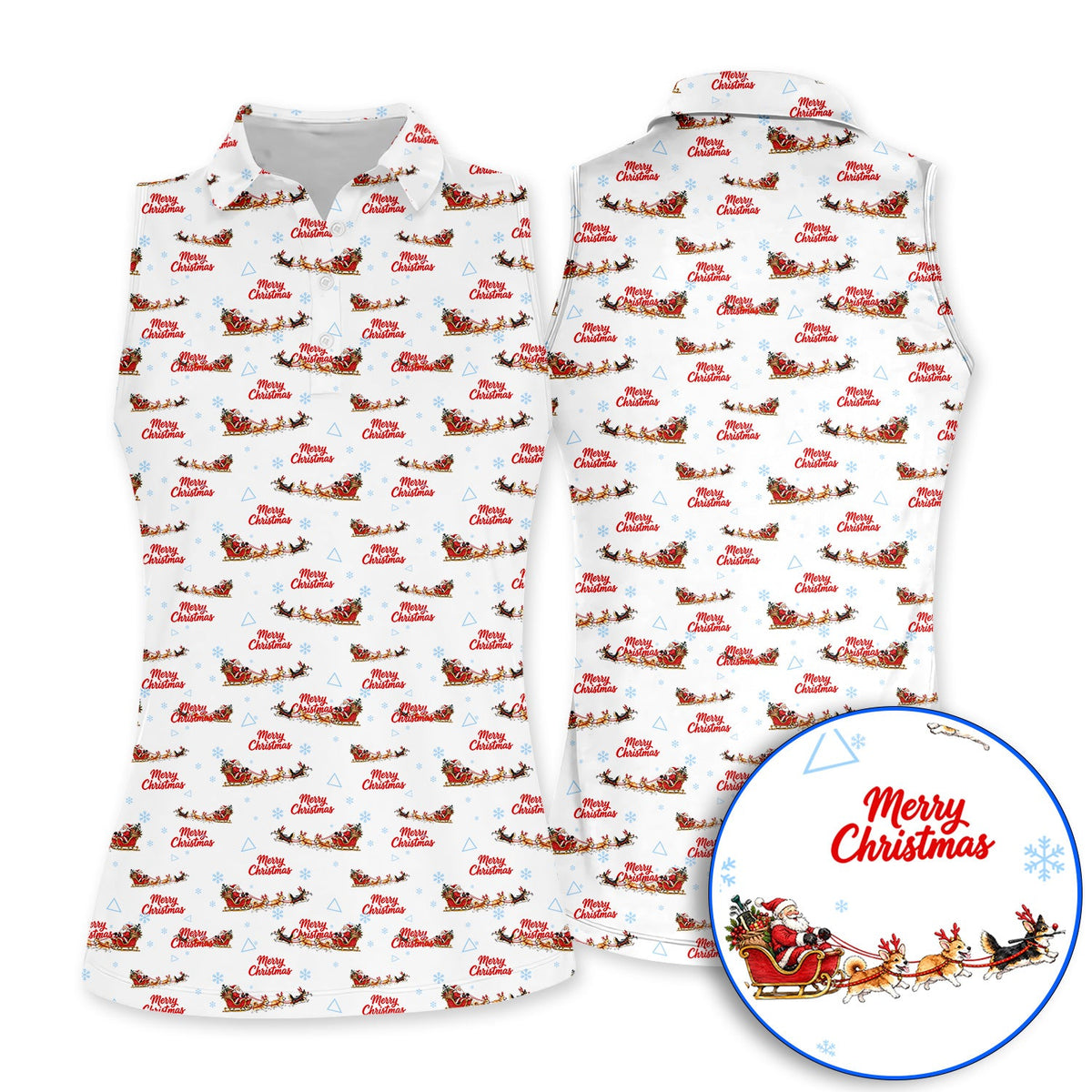 Corgi Christmas Pattern Golf Shirt, Funny Corgi Golf Polos, Xmas Golf Gift For Golfers