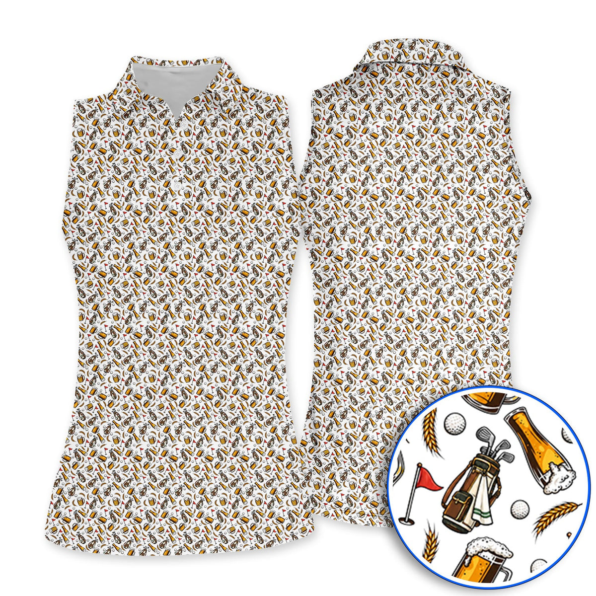 Pattern Golf And Beer Polos, Funny Golf Shirt, Golf Shirts For Golfer