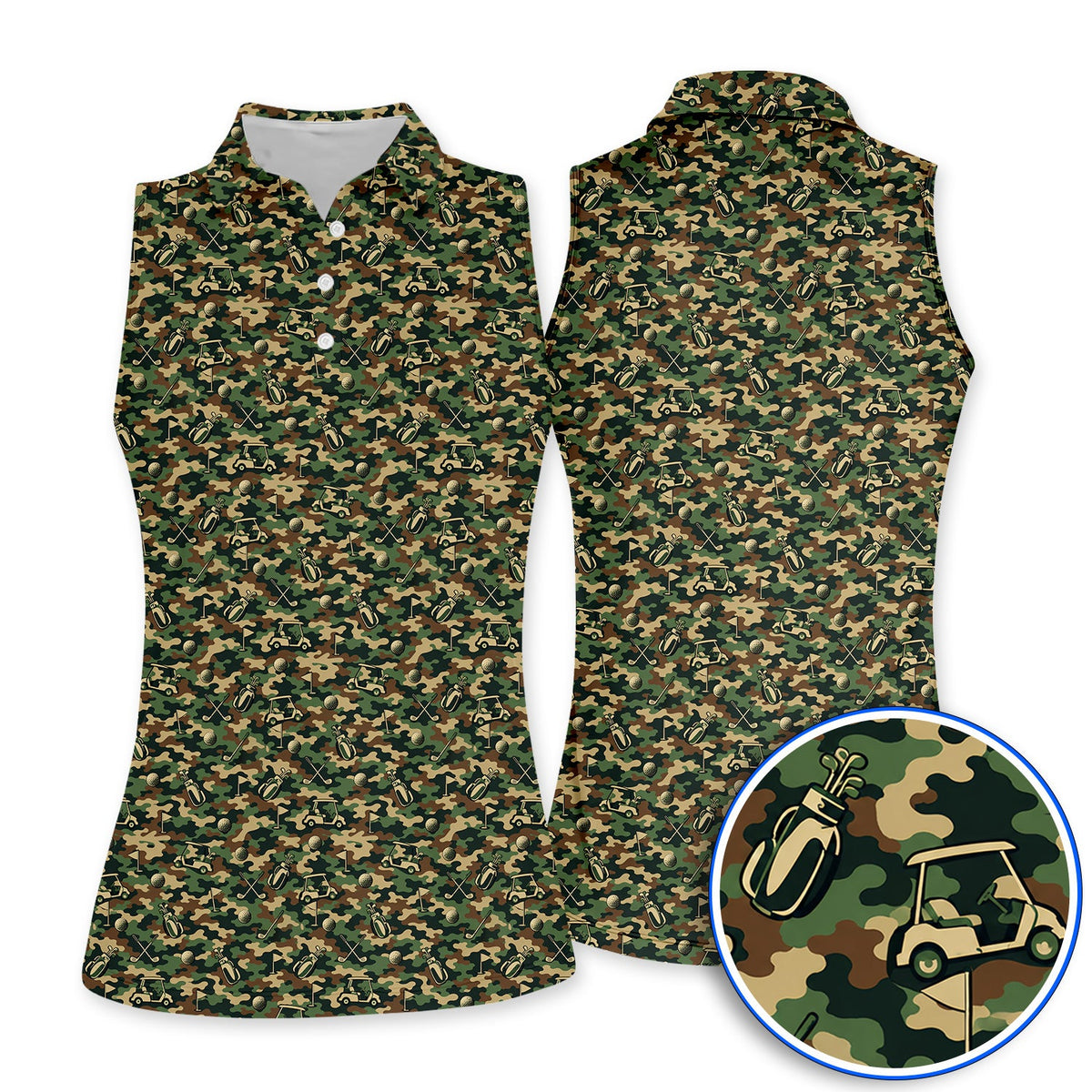 Veteran Golf Polos, Camo Pattern Golf Shirt, Crazy Golf Gift For Golfers