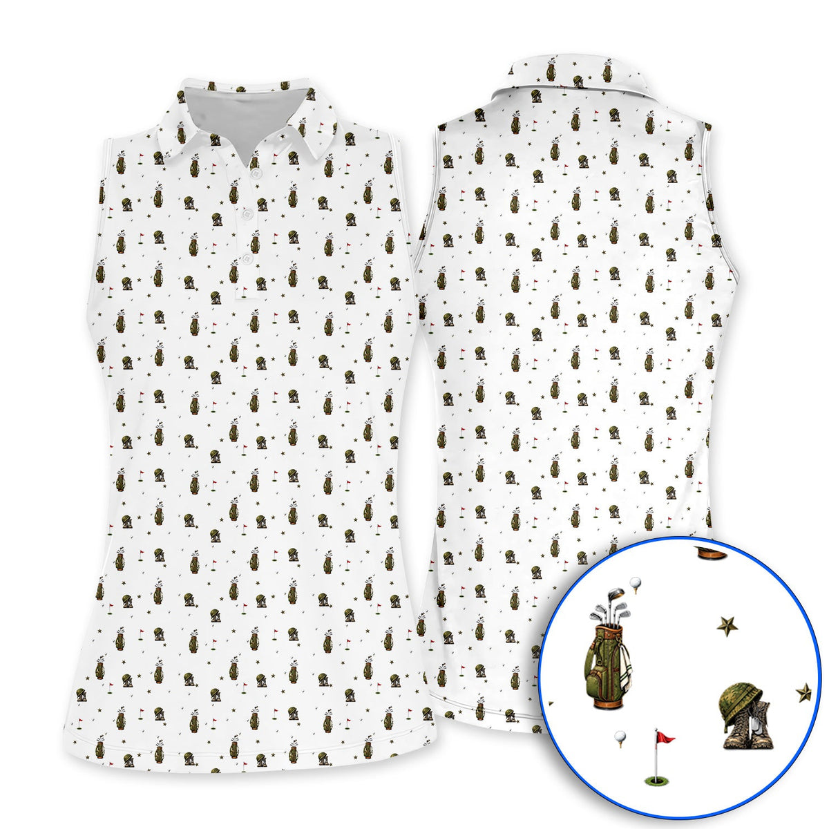 Veteran Golf Polos, Military Army Pattern Golf Shirt, Patriotic Veteran Golf Gift For Golfers