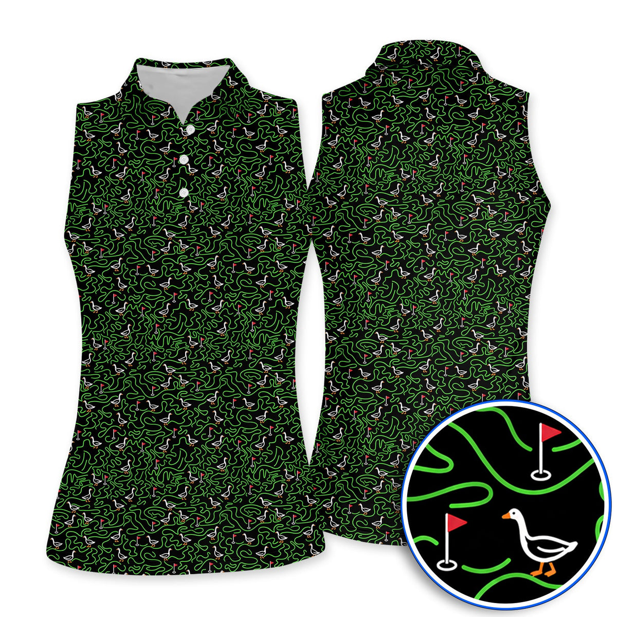 Goose Pattern Golf Shirt, Funny Goose & Golf Polos, Golf Gift For Golfer