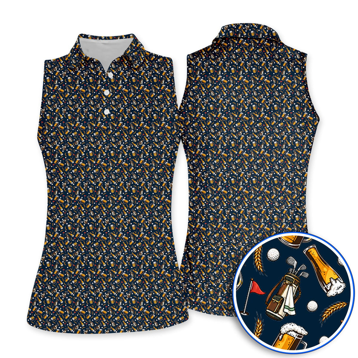 Pattern Golf And Beer Polos, Funny Golf Shirt, Golf Shirts For Golfer