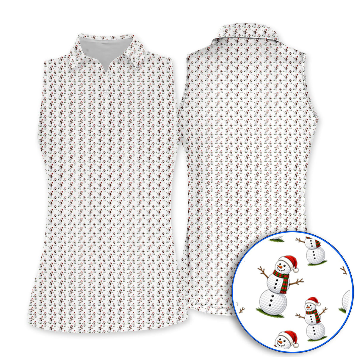 Snowman Christmas Golf Polos, Funny Xmas Golf Shirt, Golf Gift for Golfer