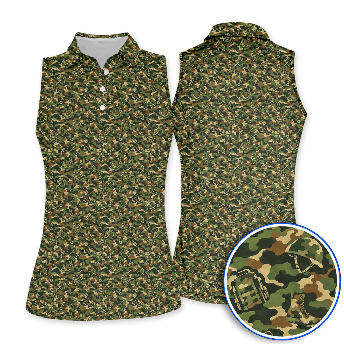 Veteran Camo Golf Shirt, Army Camouflage Golf Polos, Golf Gift For Golfers