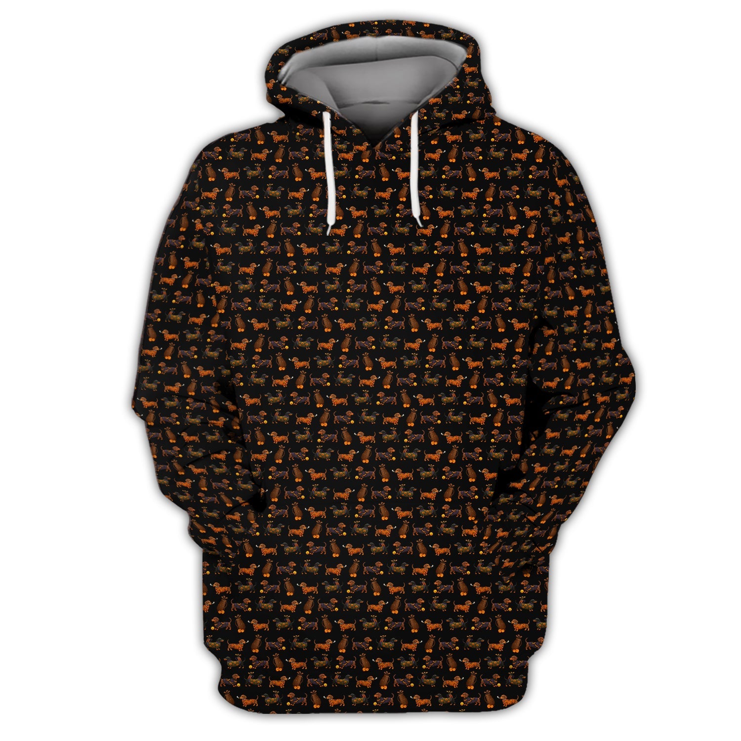 Halloween Golf Shirt, Funny Pattern Golf Shirt, Dachshund Golf Shirt For Men